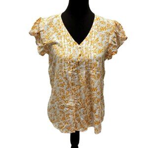❤️ Fun2Fun Floral Feminine Yellow White Blouse ❤️